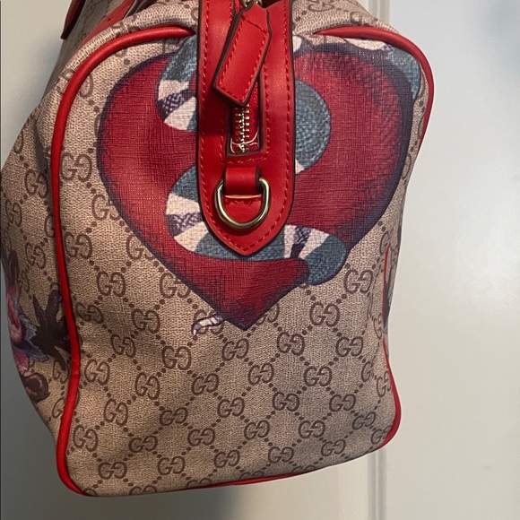 Gucci Beige and Red Tote with Snake Motif - Picture 5 of 7